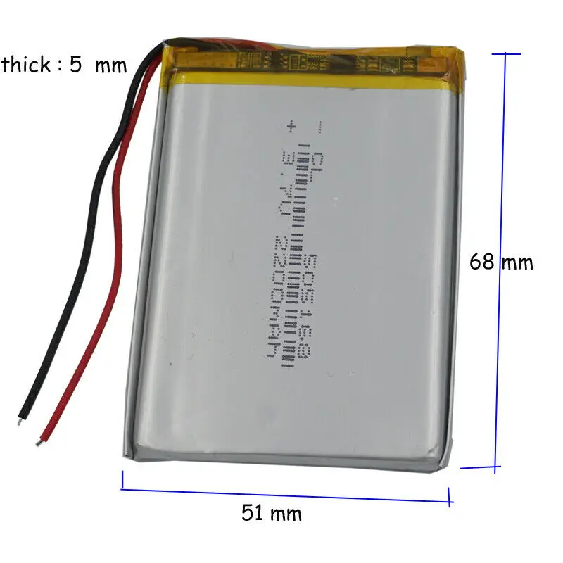 Bateria de lítio recarregável 582728, Li-ion para GPS, MP4 Player, Relógios, Alto-falante Bluetooth,