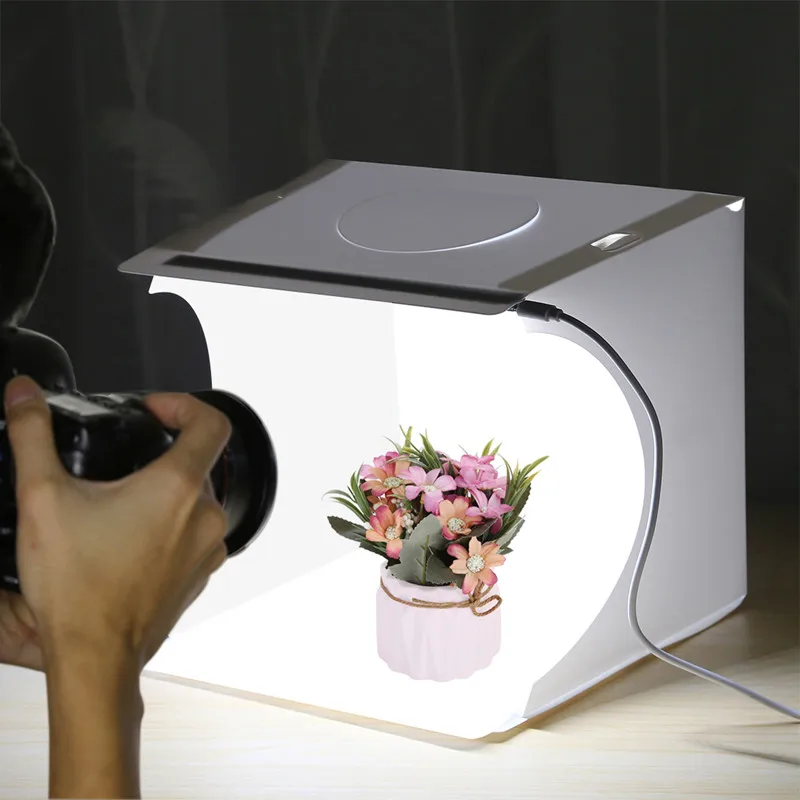 

LED Lightbox Mini Desktop Photo Studio Box Folding Shooting Light Box Photography Photobox Tent Lightbox Kit 6 Colors Backdrops