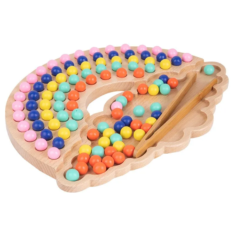 Baby Montessori Educational Wooden Toys Color Sorting Sensory Toys Kids Fine Motor Skills Activities for Children Birthday Gifts