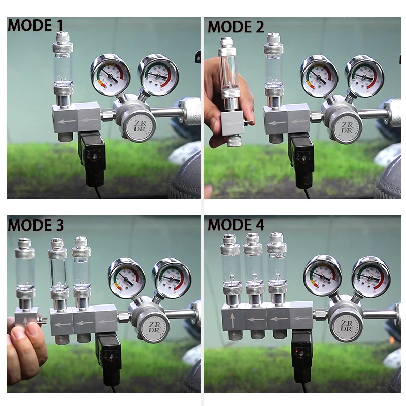 Regulador de CO2 para acuario, válvula reductora de presión de CO2, medidor de burbujas, solenoide, control de CO2, regulación de presión bipolar,