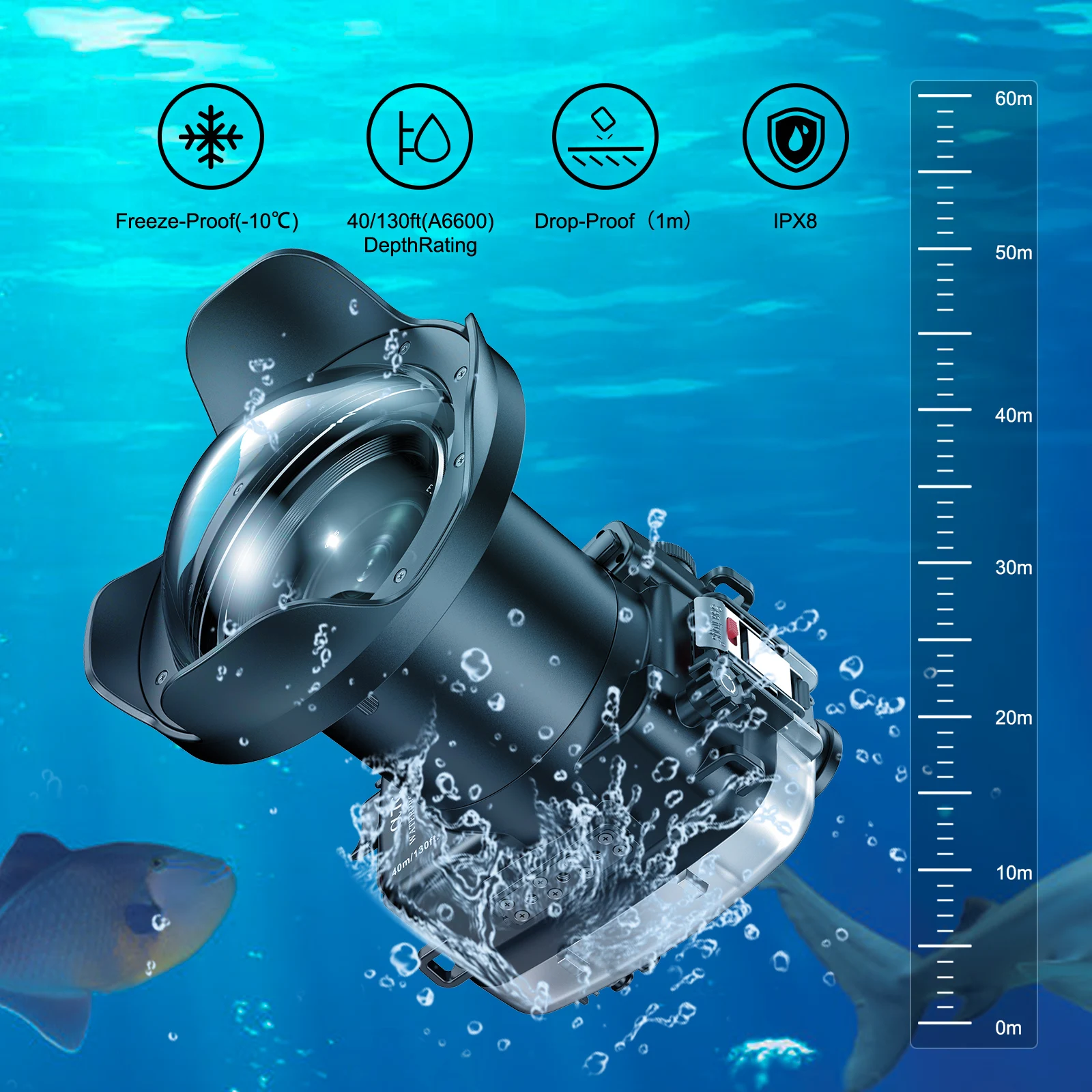 Seafrogs Underwater Diving Housing Case For Sony A7C With 6