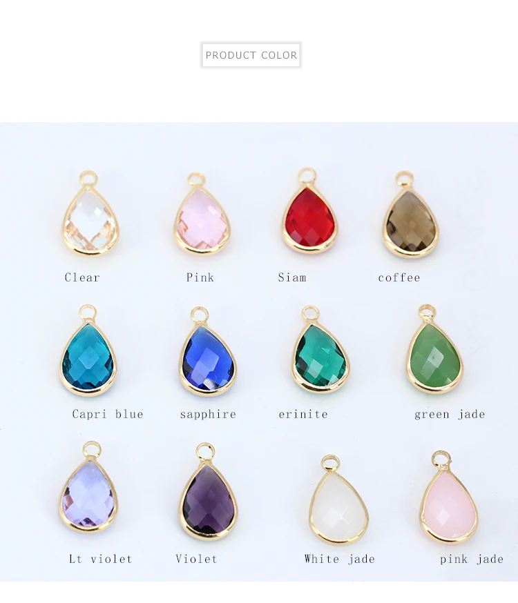 12p10x14mm Assorted Teardrop Faceted Framed Glass Charm Crystal Pendants Earrings Necklace Connectors jewelry making Dress beads