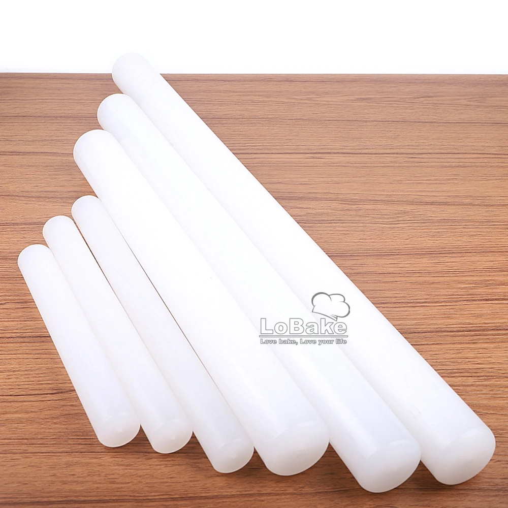 Different Sizes 20 25 30 40 50 60cm Long PP Hard Plastic Steel Rolling Pin Dough Dumplings Press Stick DIY Kitchen Gadgets