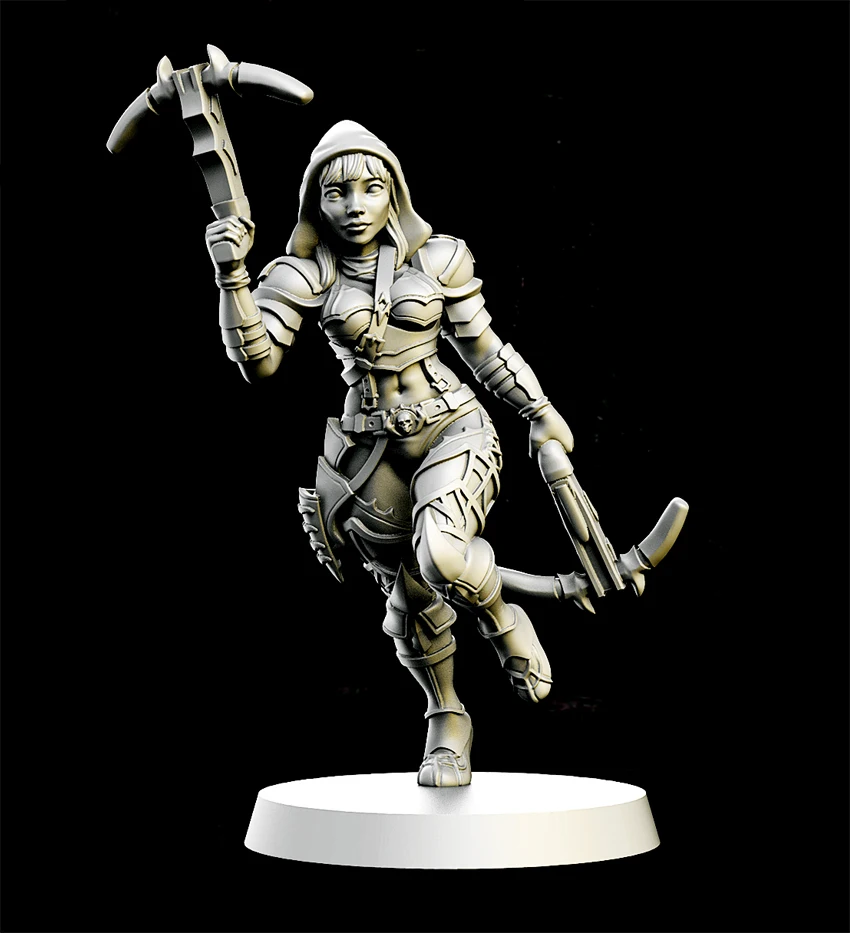 1/24 75mm Resin Figure Model Kits Female Warrior Unpainted No Color RW-204