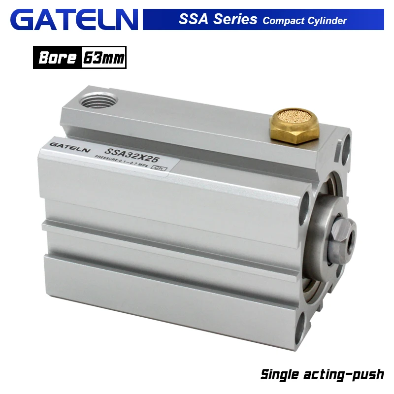 SSA63 Series single acting-push type Compact cylinder bore 63stroke 5~50mm SSA63X50-S-B SSA63X40-B SSA63X5