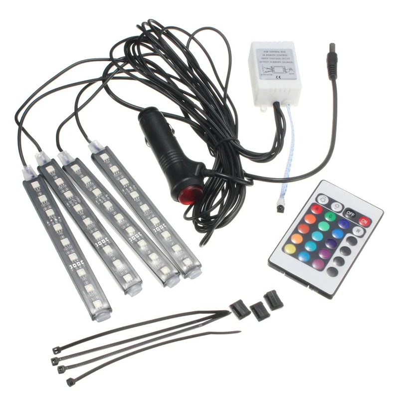 1 세트 10W 5050 자동 LED RGB 인테리어 층 장식 DC 12V 9 SMD 분위기 스트립 통로 데코 플로어 라이트 원격 제어