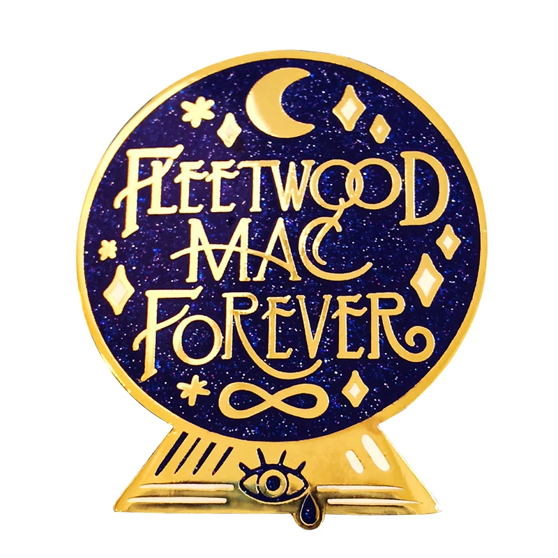 Fleetwood Mac Forever Enamel Pin Forever drama and heartbreak Badge Crystal Ball Brooch Cloisonne Glitter Jewelry