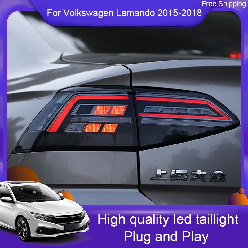 Car Styling  linght  forvw Lamando Taillights 2015 2016 2017 2018 for Lamando LED Tail Lamp+Turn Signal+Brake+Reverse LED light