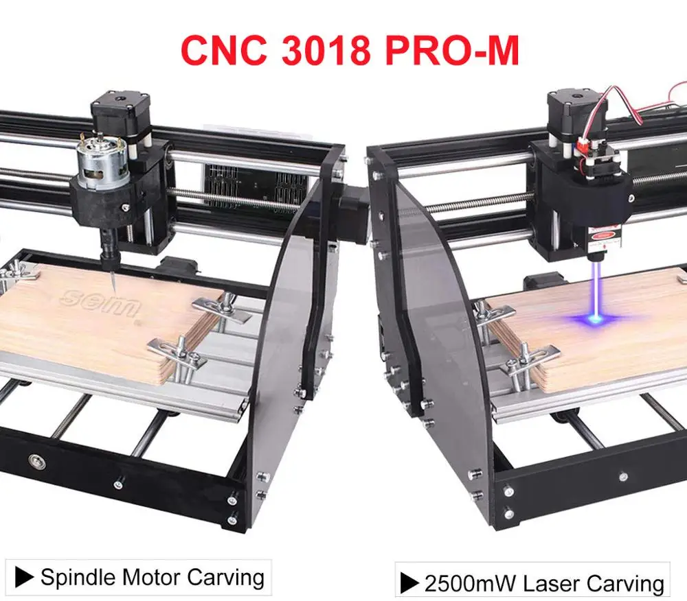 3 축 PCB 밀링 머신 레이저 타각기, DIY CNC 3018 프로 맥스 레이저 우드 라우터, GRBL 제어 CNC 금속 기계