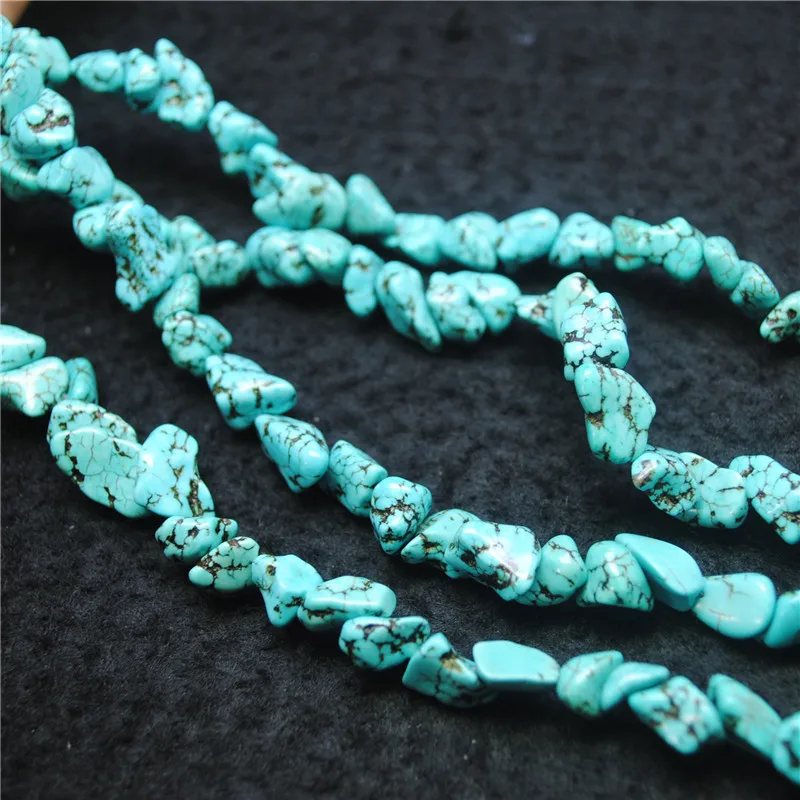 2 Strings Blue Turquoise Beads Loose DIY Jewelry Findings 5-8MM For Women Bracelets Making Accessories Free Shipping Wholesale