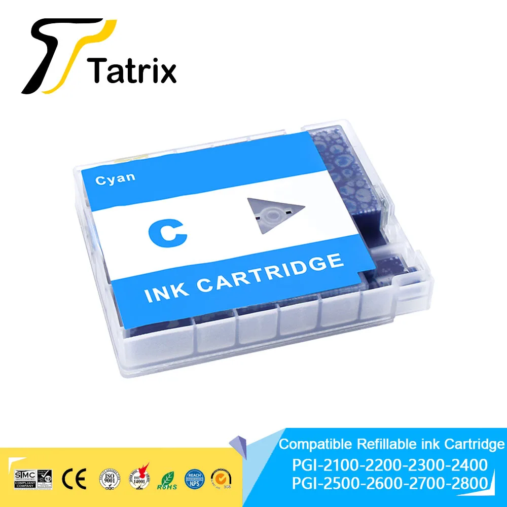 Tatrix For Canon PGI2400 PGI-2400XL Refillable ink Cartridge For Canon MAXIFY IB4040/iB4140/MB5040/MB5140/MB5340/MB5440 Printer