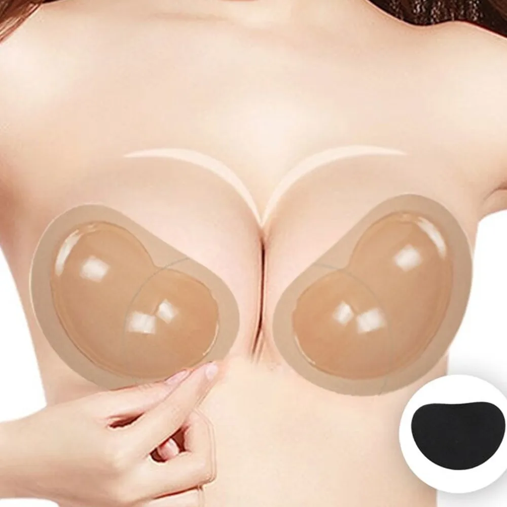 Invisible Heart Padding Magic Bra Insert Pads Push Up Silicone Self Adhesive Breast Enhancer Women Intimates Breast Lift Nipple