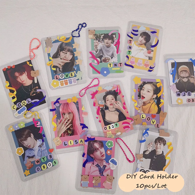 SKYSONIC DIY  10pcs/Lot Transparent Card Cover PVC Idol Postcards Protective Holder Bus Photo Cards Album Collection Supplies