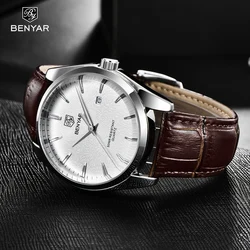 BENYAR Mode Heren Horloges Topmerk Luxe Militaire Quartz Horloge Leer Waterdicht Sport Horloge Mannen Klokken reloj hombre 2023