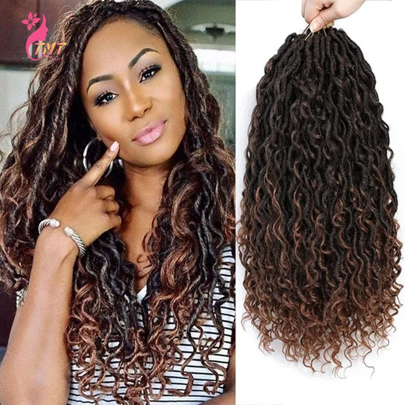 River Locs Deusa sintética Crochet Hair Extension, Ombre Braiding, Curly Passion Twist Hair para mulheres negras