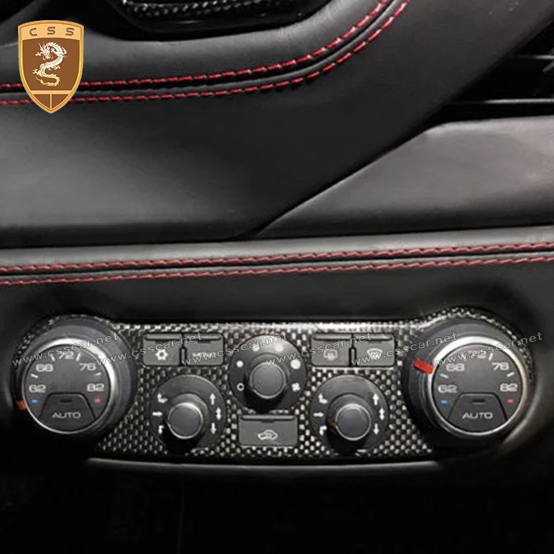 

For Ferrari 488 GTB Spider Dry Real Carbon Fiber Interior AC Control Panel TrimCover Auto Accessories