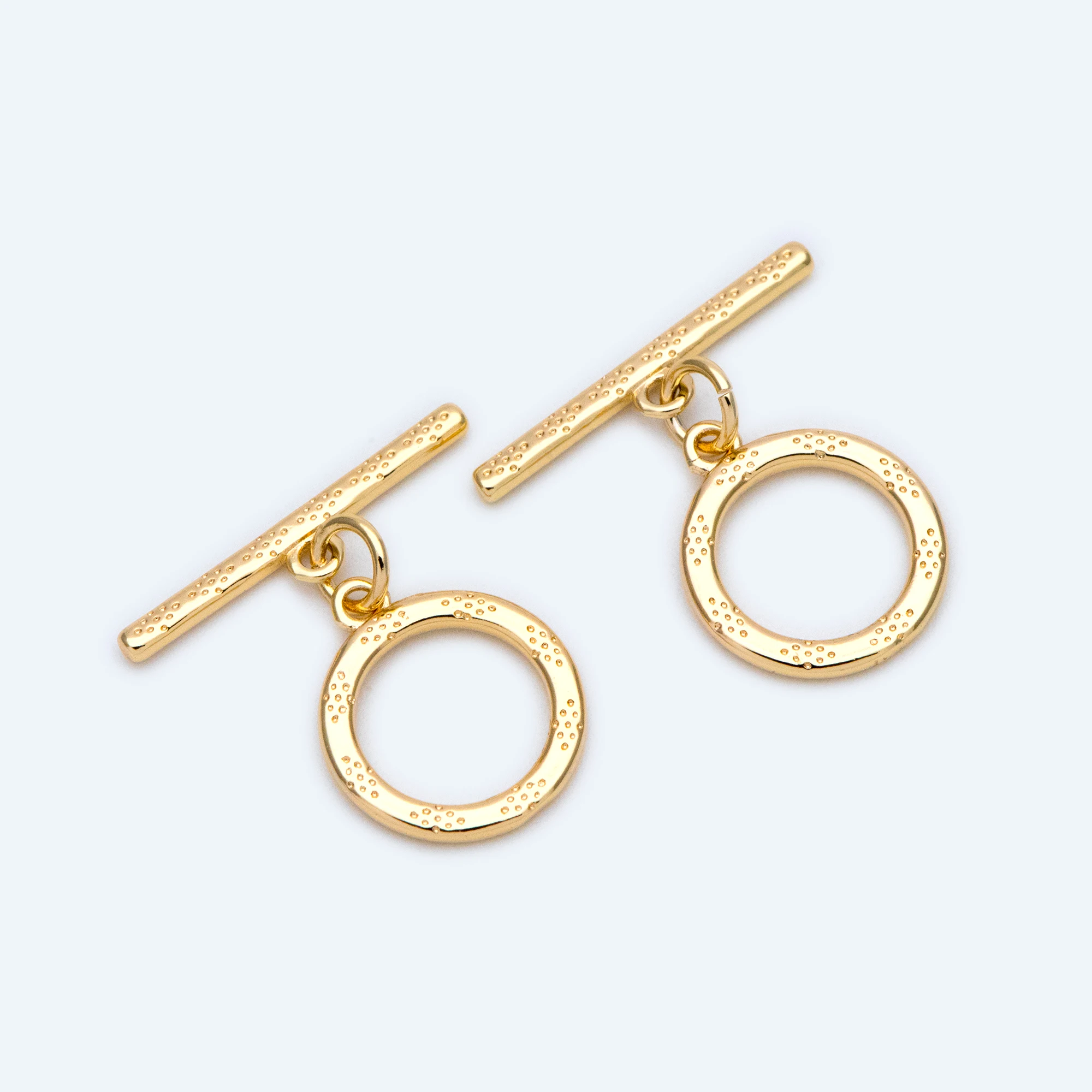 

10 Sets Real Gold Plated Brass Toggle Clasp, Easy Close Clasp 13mm Smooth Round For Diy Bracelets Jewelry Making (GB-1431)