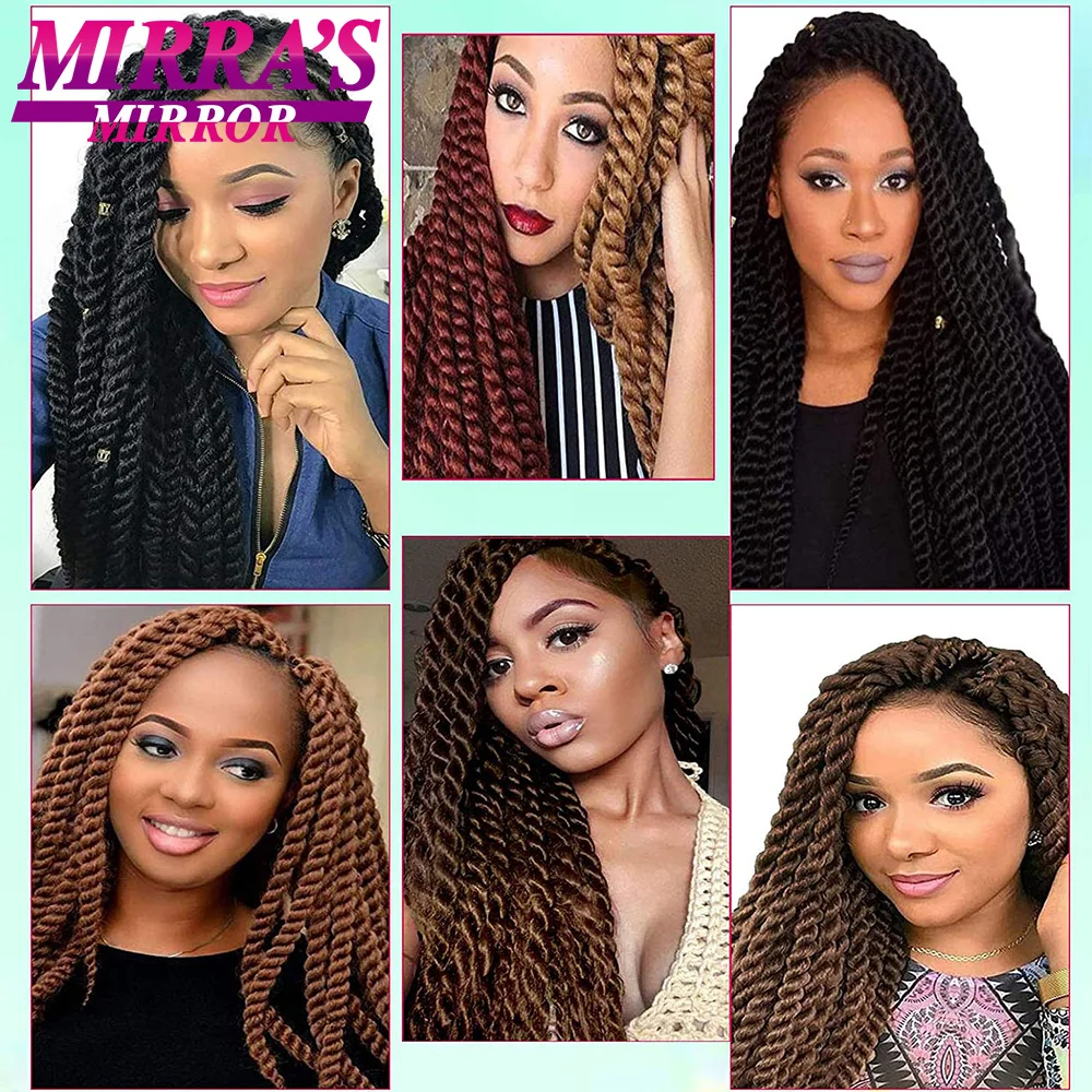 Senegalese Twist Crochet extensões de cabelo, Senegalese Twist Crochet Tranças, Cabelo trançado sintético, 12 18 22 Polegada