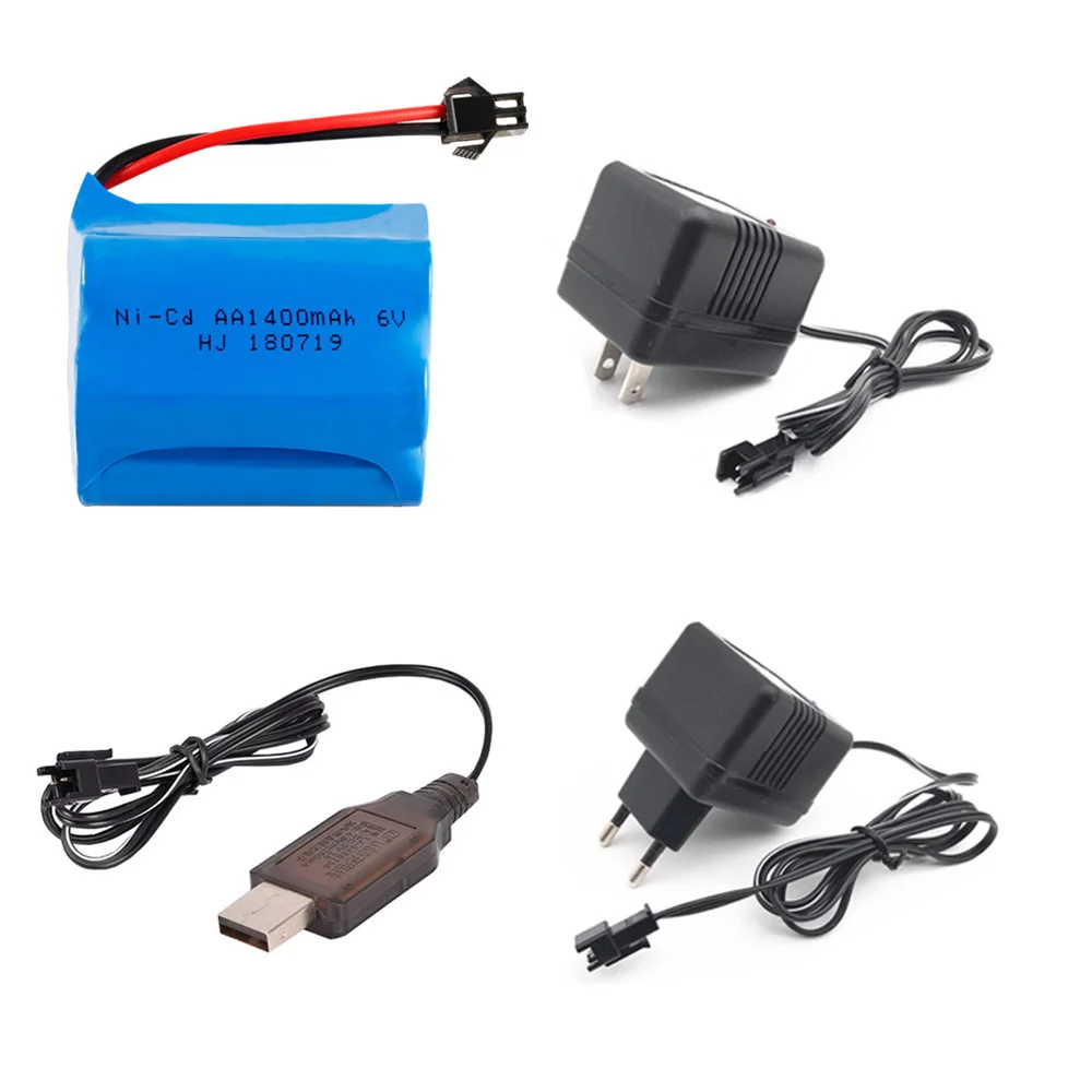 

NI-CD Battery 6V 1400mAh with USB Charger For RC toys cars truck tank 6.0v AA Ni-CD charger battery for Guns lighting facilities