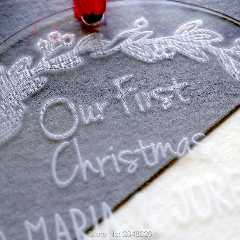 2021 Clear Acrylic Our First Christmas Ornament Personalized, Newlywed Ornament, Christmas Gift