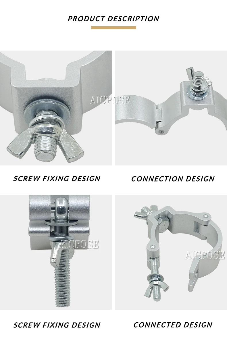 LED Par Light Hook Aluminium legierung Light Clip profession elle Bühnen ausstattung DJ Club Zubehör geeignet für Rohr durchmesser 48-51mm – Detail 5