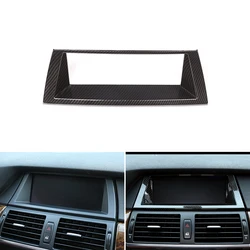 Car Styling Carbon Fiber Texture Interior Dashboard Panel Navigation Screen Frame Cover Trim For BMW X5 X6 E70 E71