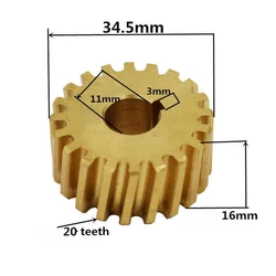 1PC NEW Milling Machines Parts  Gear B08 34.5 *16*11MM Copper Quill Pinion