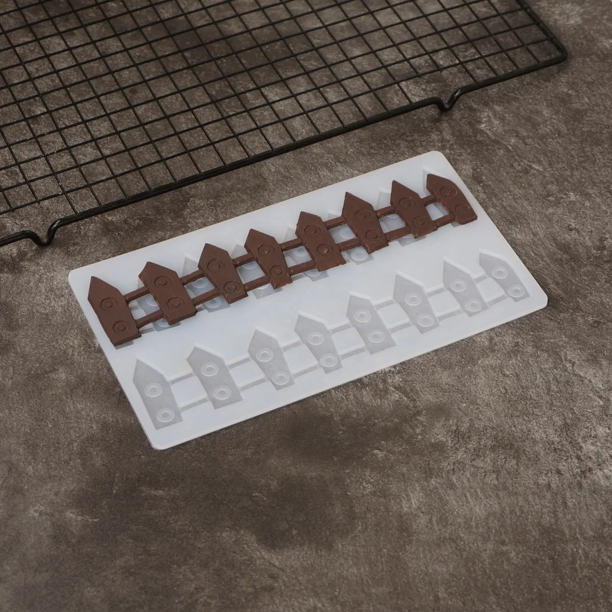 Hedge Shape Chocolate Silicone Mold Cake Decorating Bamboo Fence Shape Transfer Sheet Mould Cake Edge Decotation