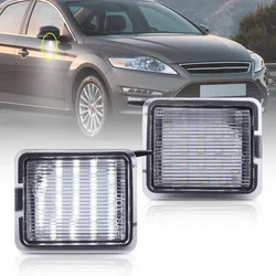 2PCS LED Front Under Side Mirror Puddle Light For Mondeo MK4 MK5 07-14 Ford Focus 12-14 C-MAX 03-10 Kuga MK2 08-12 Escape 15-16