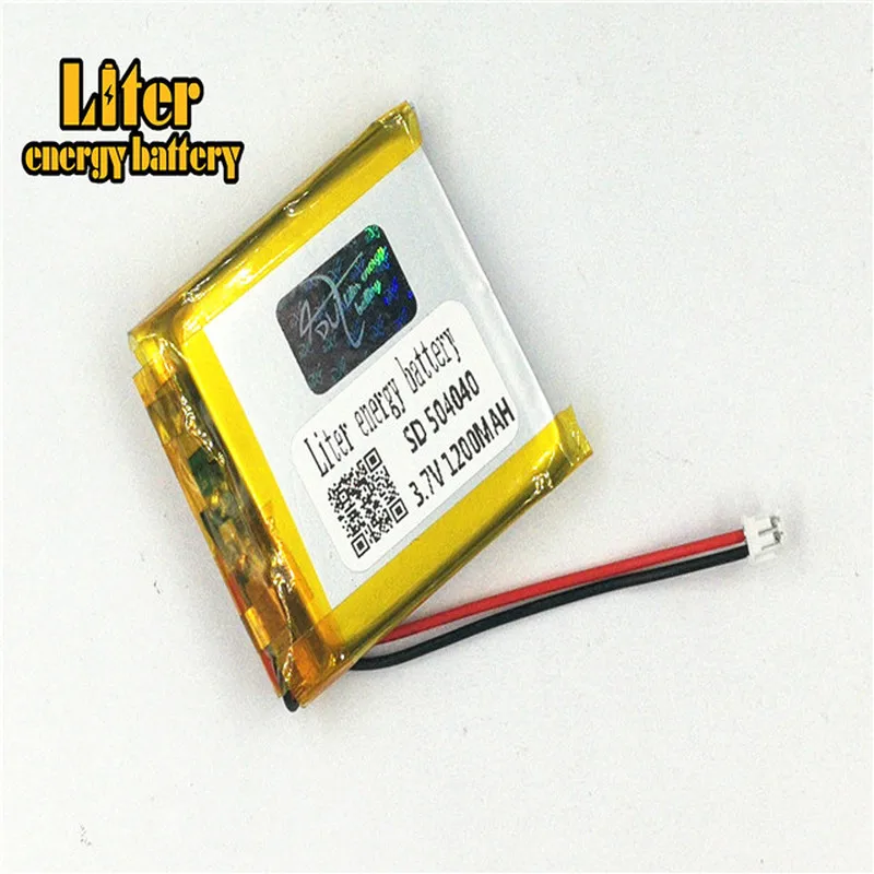 1.5MM 2pin connector 3.7V 504040 1200mah Rechargeable lipo polymer lithium battery MP3 MP4 MP5 small toys Bluetooth stereo