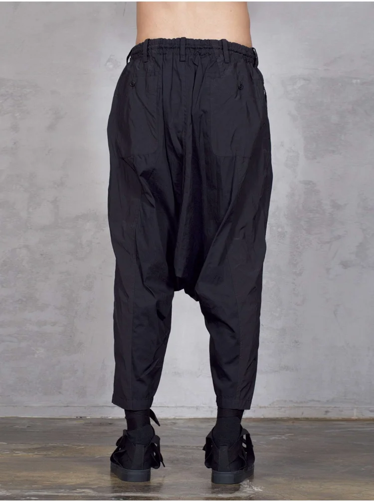 Spring And Summer Thin New Men's Harlan Small Leg Trousers Pleated Solid Color Trousers Low Grade Nine Point Casual Trousers