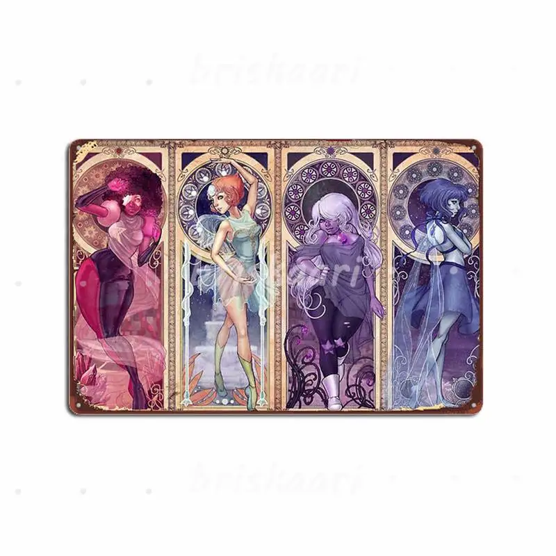 В стиле модерн драгоценные камни металлические знаки паб создать бар стенная роспись в пещере металла картины Плакаты