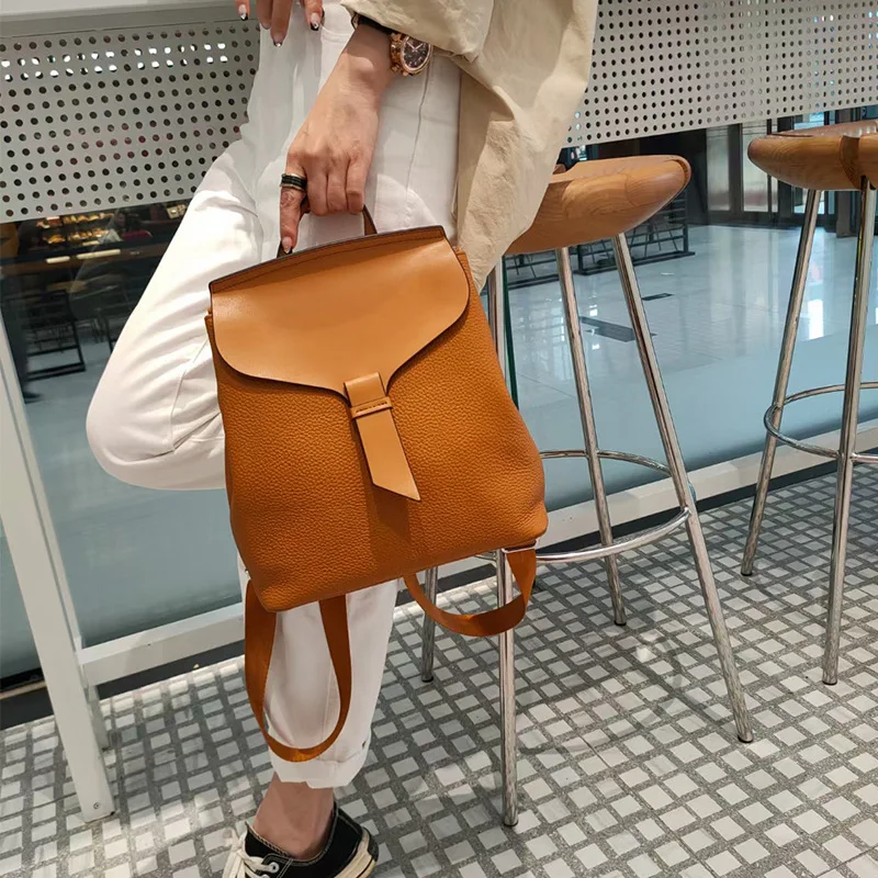 

Women's Bag Backpack Bags Genuine Leather Fashion Black Mini Girls Travel Schoolbag Girls School Women Handbags Shoulder Bag