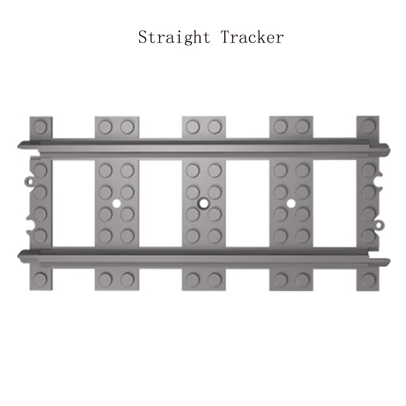 1Pcs City Train Tracks Train Rail Straight & Curved Tracks Sets Building Blocks Bricks Parts Kids Diy Construction Toys Model