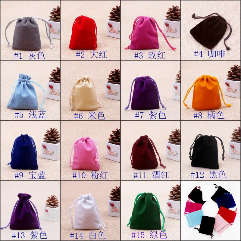 

100pcs/lot velvet small drawstring bag velvet fabric jewelry bag wholesale customized drawstring bag for jewelry cosmatic watch