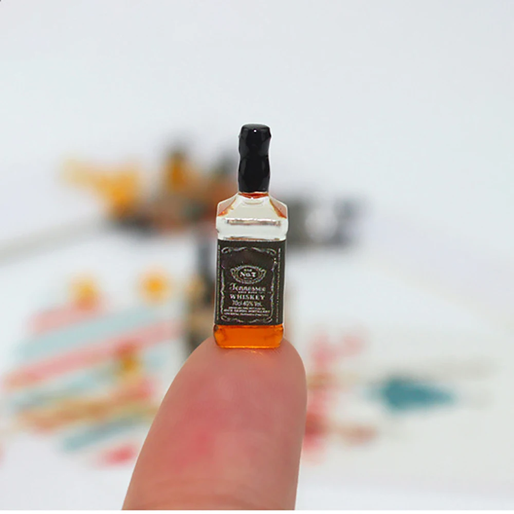 1/12 Dollhouse Supermarket Miniature Whisky Bottle Wine Glass Mini Goblet Toy ob11 bjd Decoration Doll House accessories image 4