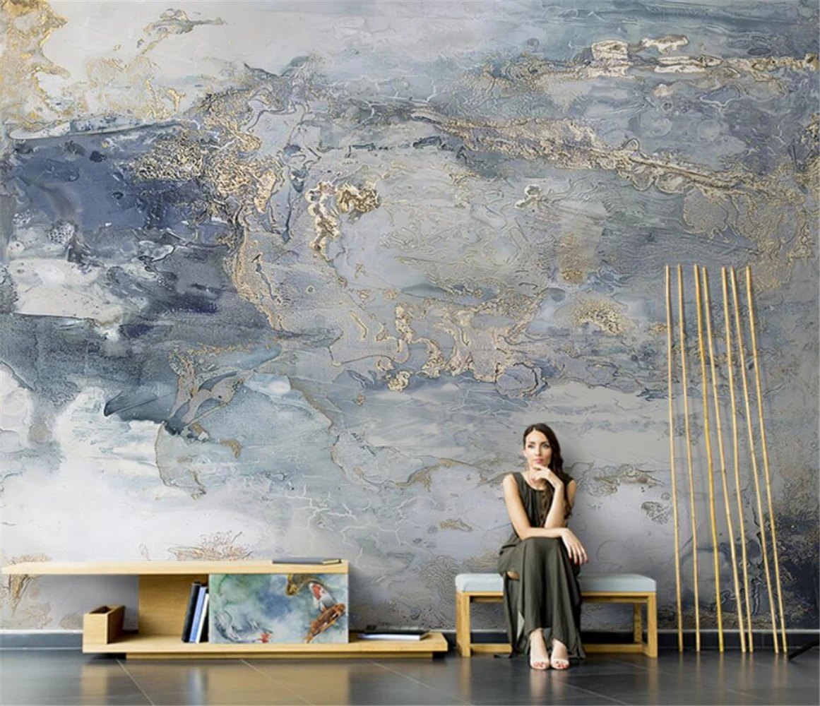 

beibehang Custom Abstract marble art oil painting wallpapers for living room TV background sofa wallpaper for wall covering