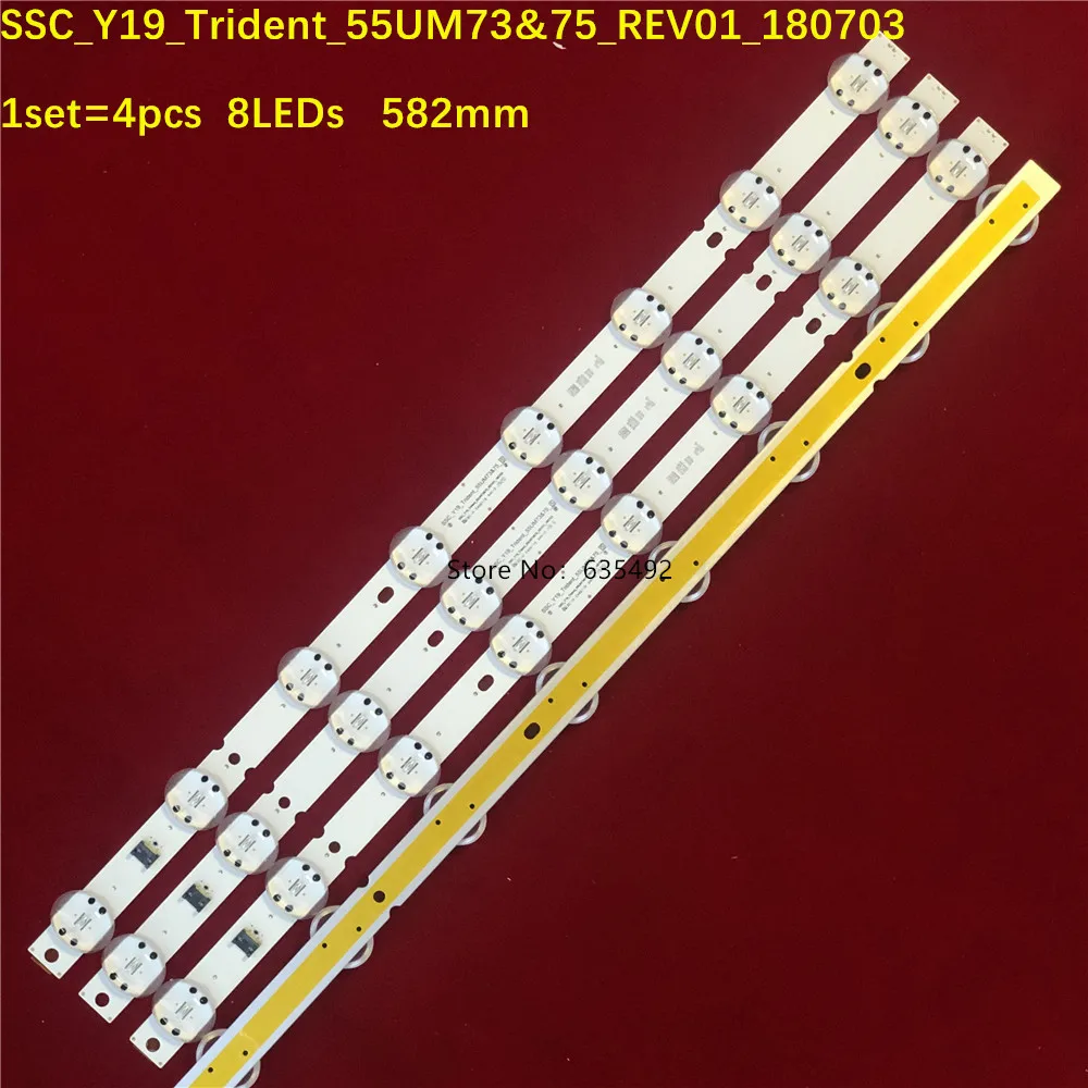 4PCS LED Backlight strip For 55UM7660PLA 55UM7450PLA 55UM7400PLB 55UM7300AUE 55UM7650PSB 55UM7470PSA 55UM7520PSB 55UM7300PUA