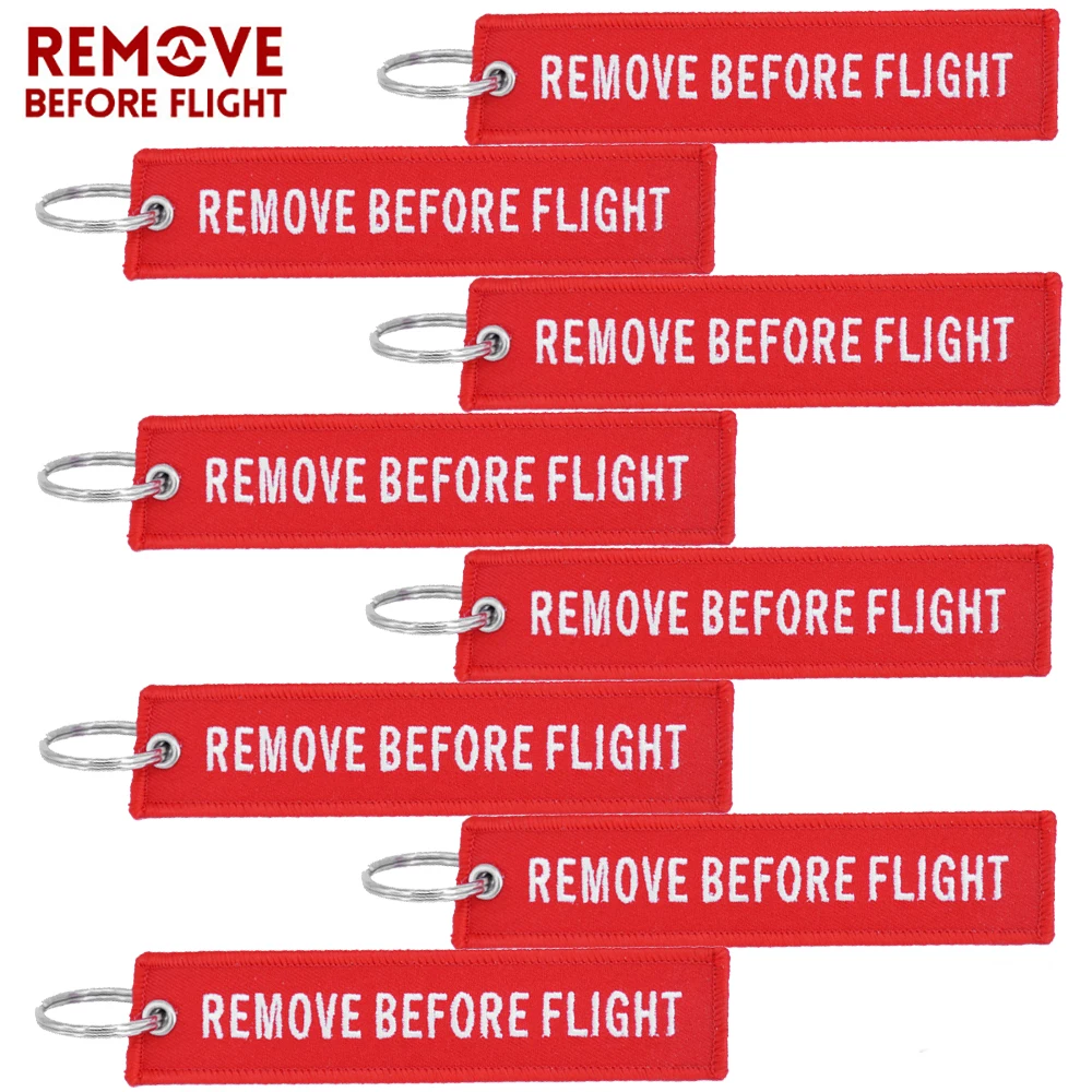 Portachiavi 8 pezzi rimuovi prima del volo regali di aviazione Tag portachiavi per motociclette e automobili portachiavi gioielli portachiavi catena OEM