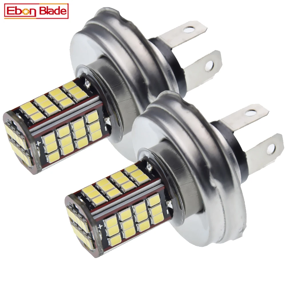 2Pcs DC 6V 10-30V P45T 2835 LED Motorcycle Headlight Bulb White 6000K Moto Bixenon Hi/Lo Beam Light Scooter Motorbike Head Lamp