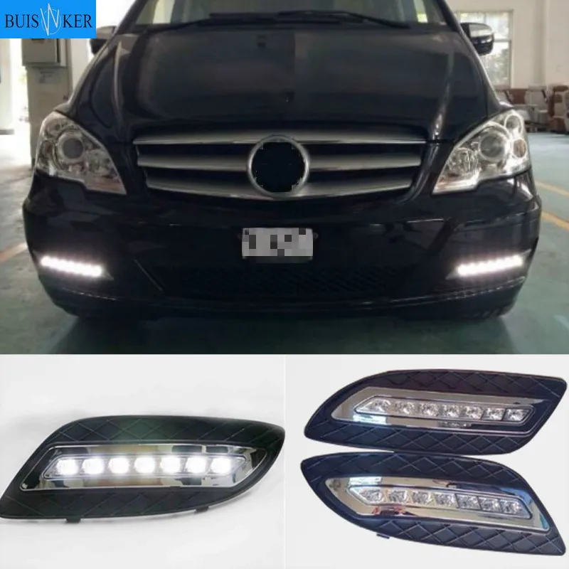 

2Pcs Car LED DRL Fog Lamp Decoration Running Light For Mercedes Benz viano 2011 2012 2013 2014 12V Daytime Car Light