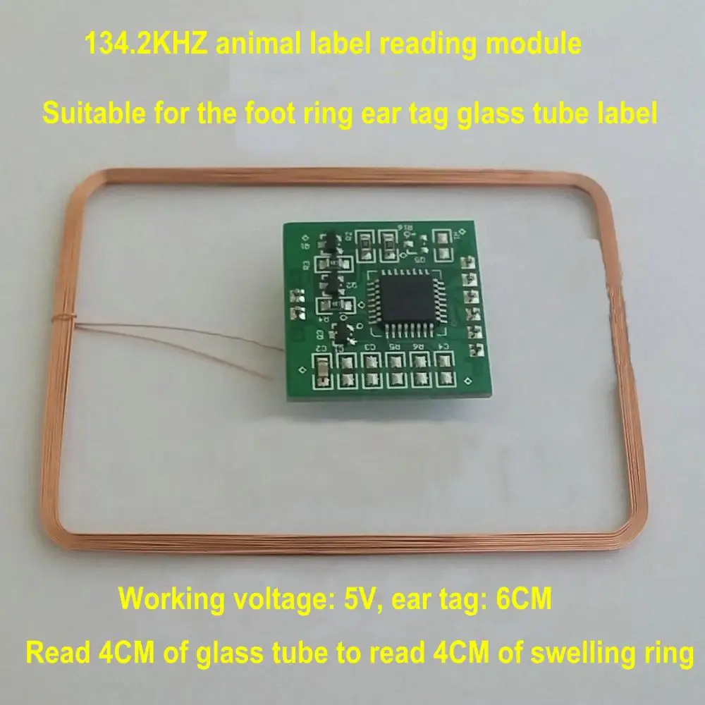 134.2KHZ Card Reader Module, Animal Tag Reader Module, EM4305 Ear Tag Foot Reader Module.