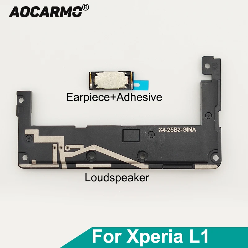 Aocarmo For Sony Xperia L1 G3311 G3312 G3313 Top Ear Speaker Earpiece With Adhesive Bottom Loudspeaker Assembly