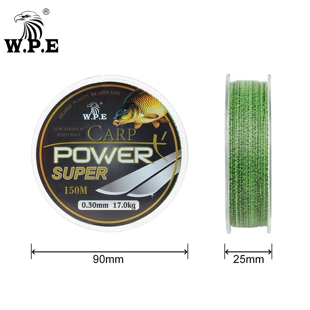 W.P.E  Carp Nylon fishing Line Super Power 0.2mm-0.60mm Fluorocarbon Coating Fishing Line 10-41KG Double color Fast Sinking Line