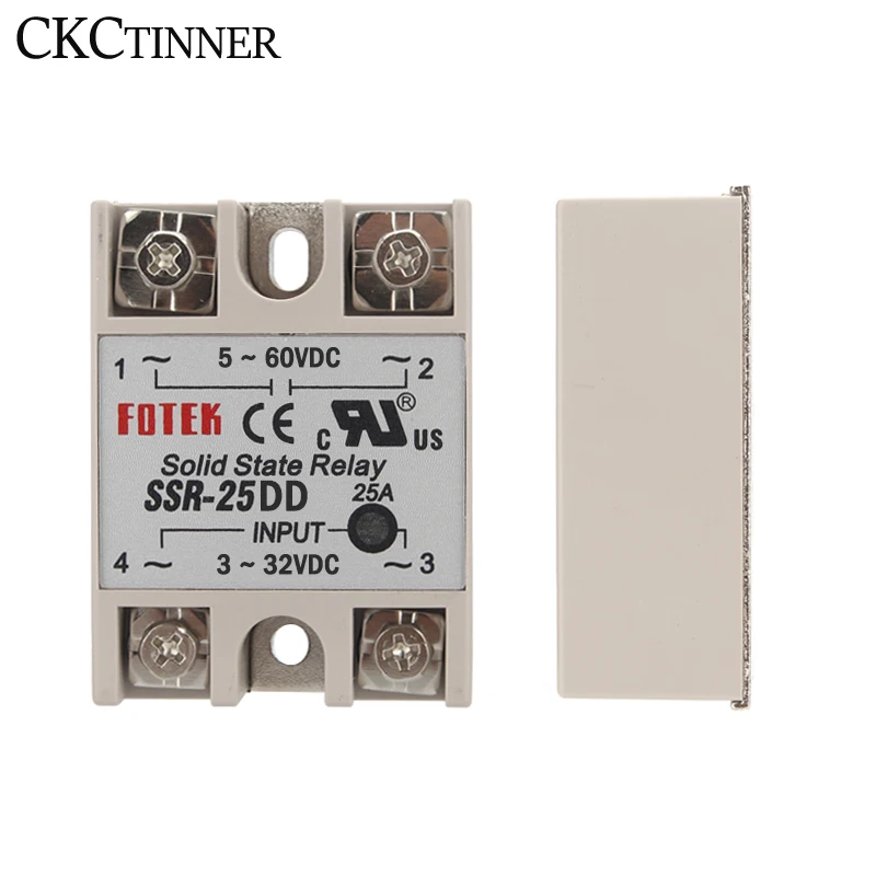 SSR -10DD 25DD 40DD DC Control DC SSR White Shell Single Phase Solid State Relay 5~60VDC TO 3~32VDC