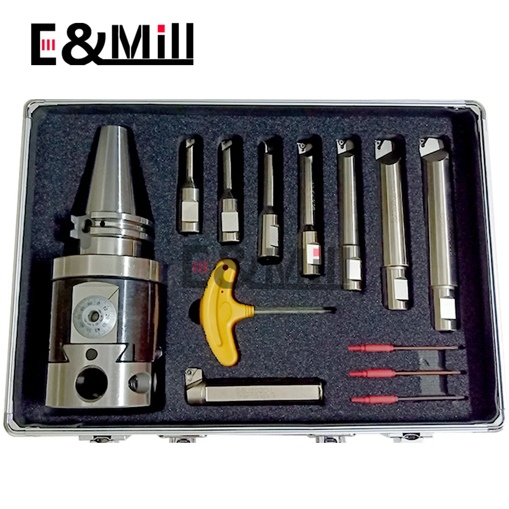 1 Set BT30 BT40 BT50 NT30 NT40 NT50 SK40 SK50 MT3 MT4 MT5 MT6 R8 NBH2084 Boring head set + 8PCS Boring rod For Fine Boring Lathe