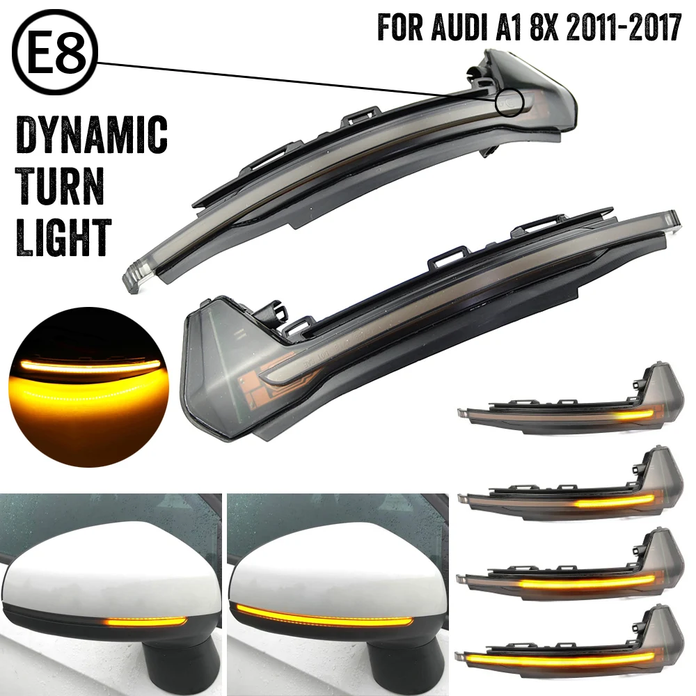 Car LED Dynamic Turn Signal Light For Audi A1 8X 2011 2012 2013 2014 2015 2016 2017 Side Wing Mirror Flasher Indicator Blinker