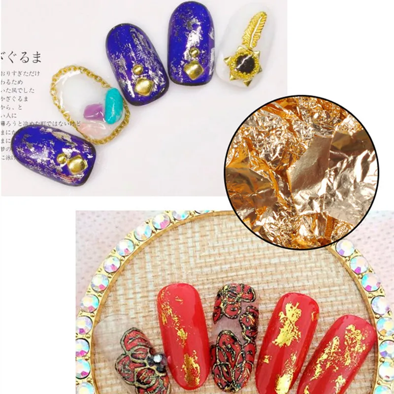 Fashion NEW Mini Gold Silver Aluminum Nail Art Foil Sticker Paper 3d Glitter UV Gel Polish Design Nail Decoration Tools