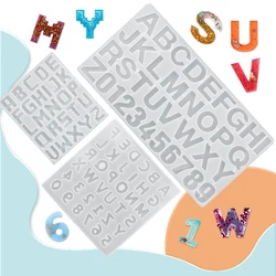 Alphabet Epoxy Resin Mold Kit Ornament Backward Letter Resin Silicone Mold Drill Number Mould For Keychain Making Jewelry DIY