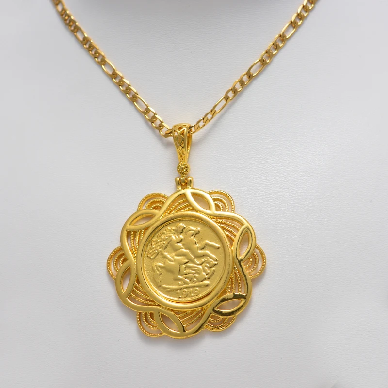 Arabische Goldmünzen-Halskette für Frauen und Männer, Muslimischer Islam Allah Anhänger, Türkischer Schmuck in Goldfarbe – Detail 12